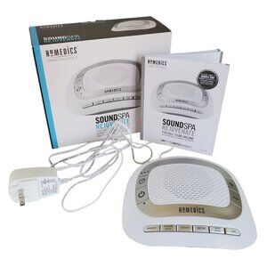 Homedics Sound Machine 6 Nature Sounds Portable Travel Sleep Aid Timer